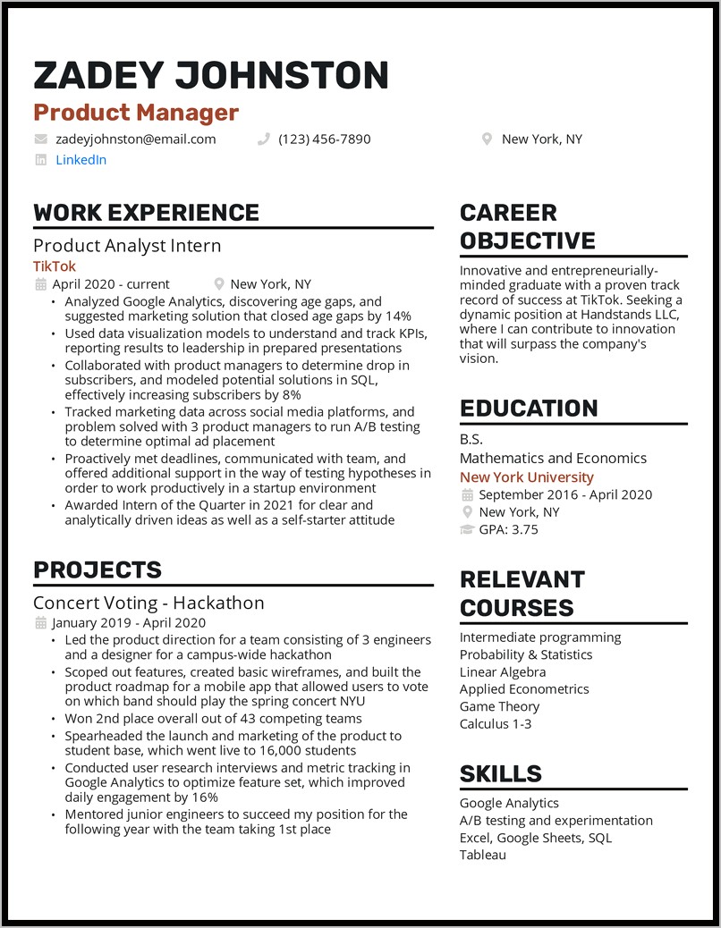 Entry Level Management Objective Resume