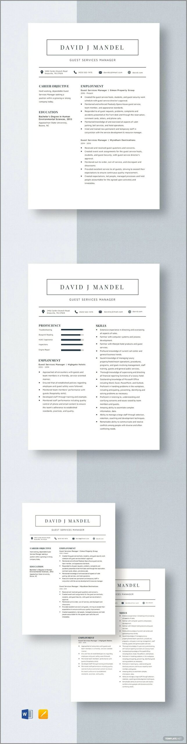 Environmental Services Manager Resume Sample