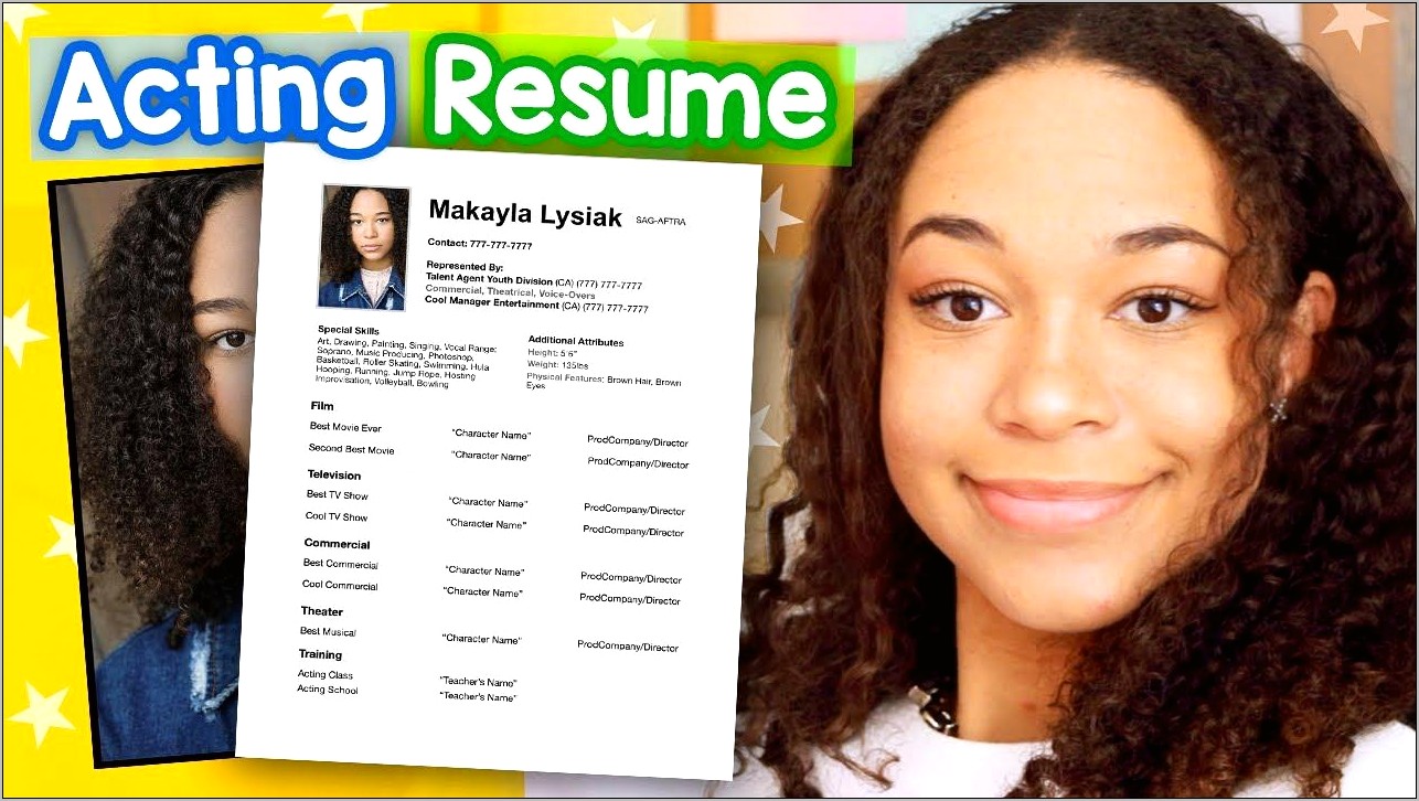 Example Of A Actors Resume