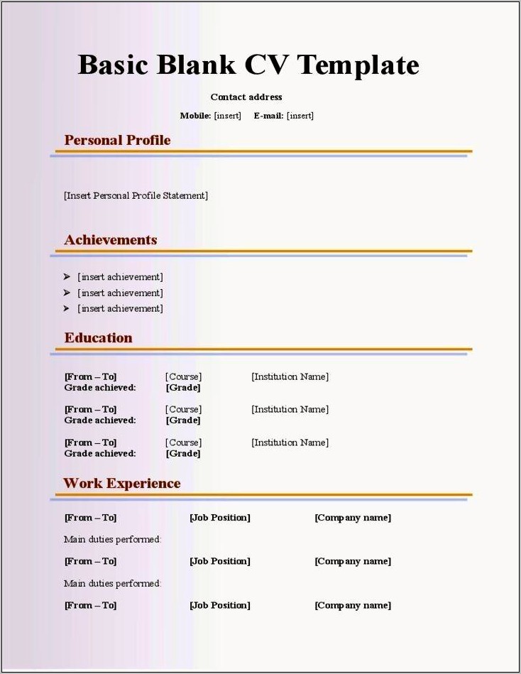 Example Of An Outdated Resume