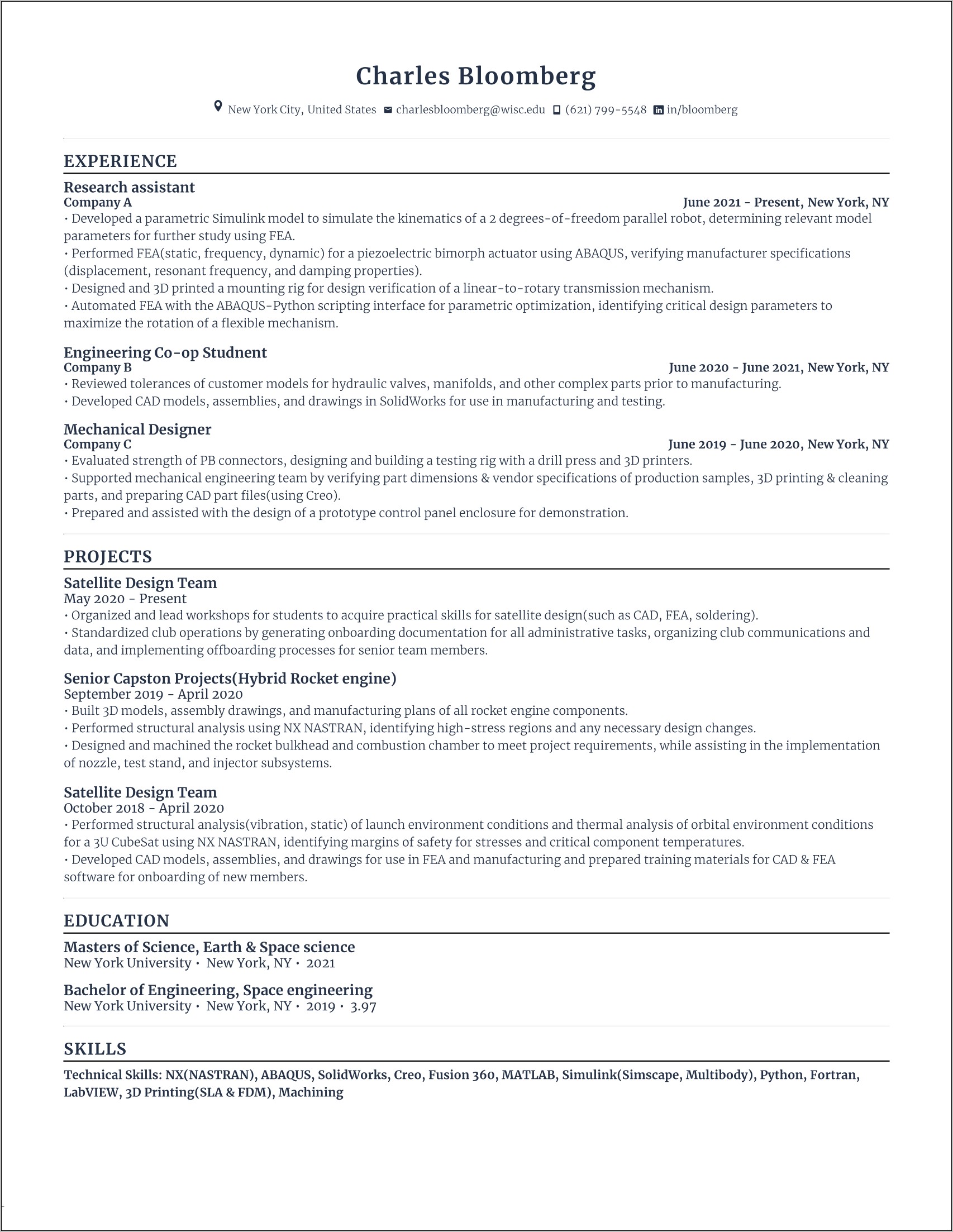 Example Of Ats Friendly Resume