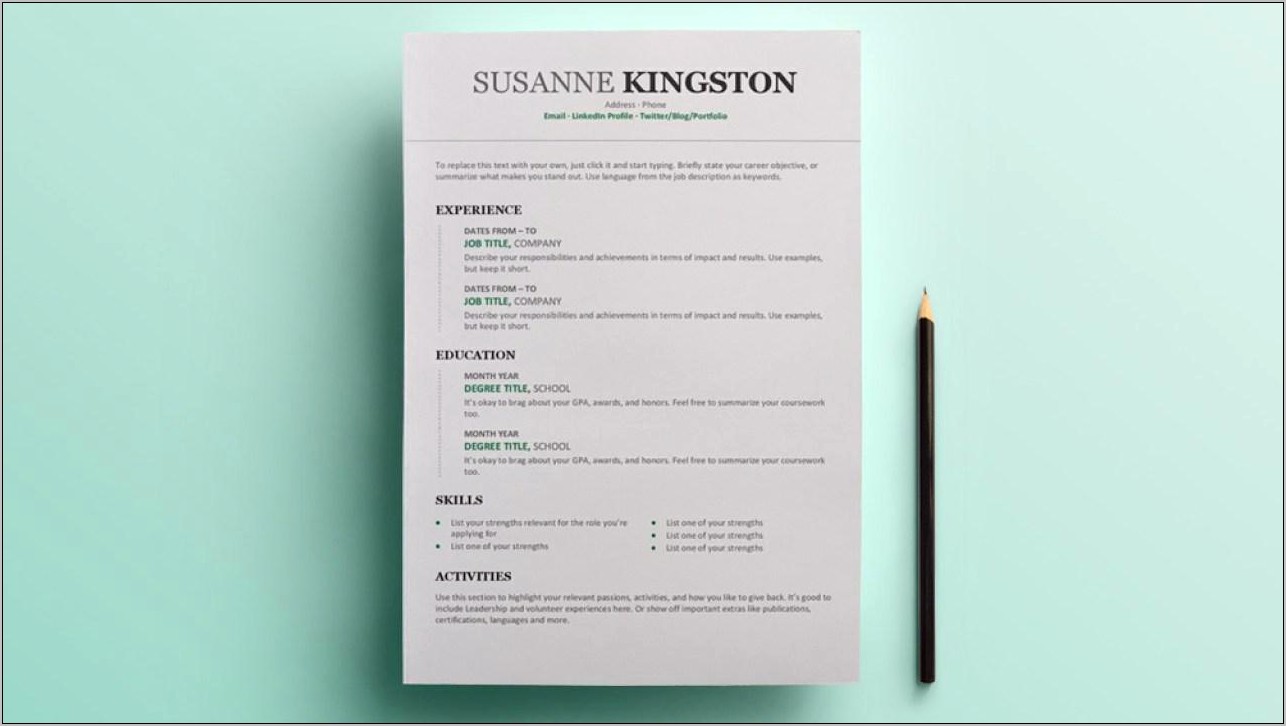 Example Of Chronological Resume Template