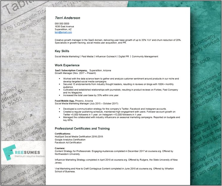 Example Of College Resume Objective