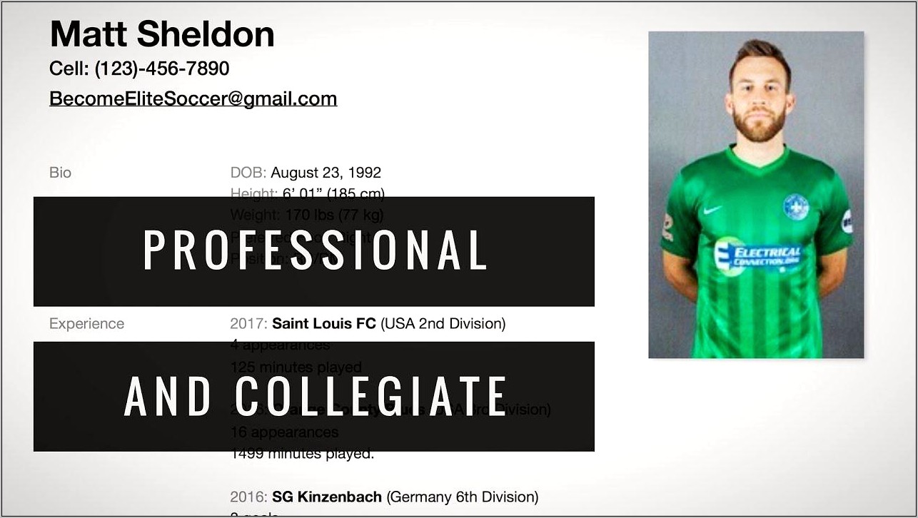 Example Of College Soccer Resume