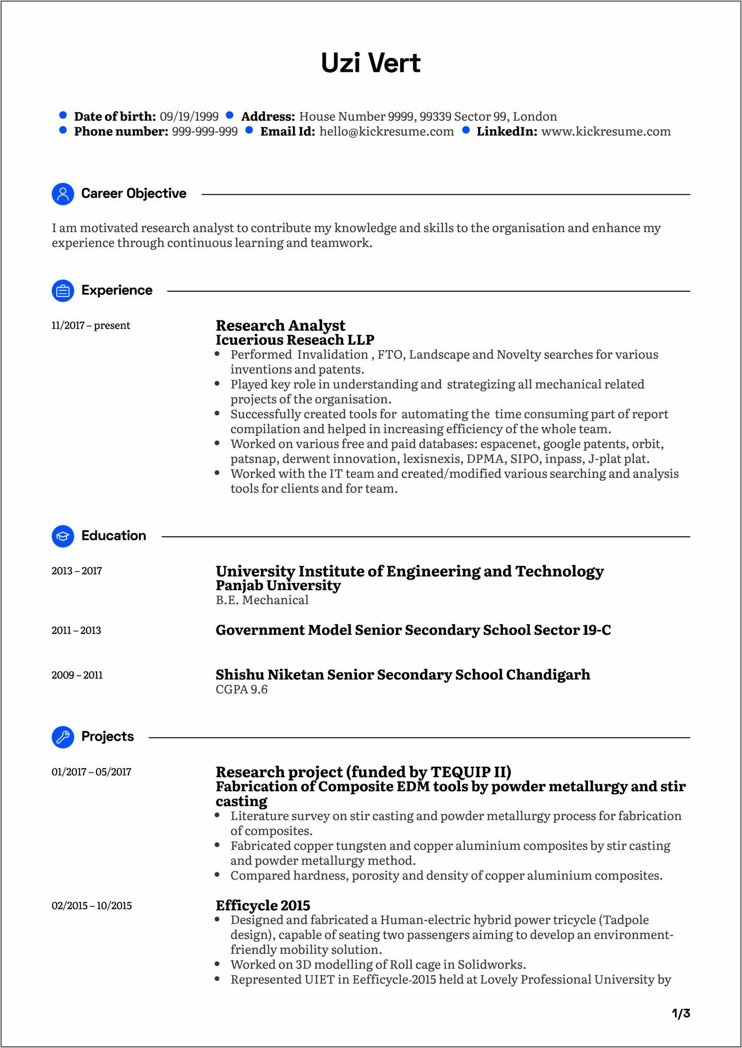 Example Of Hybrid Resume Format