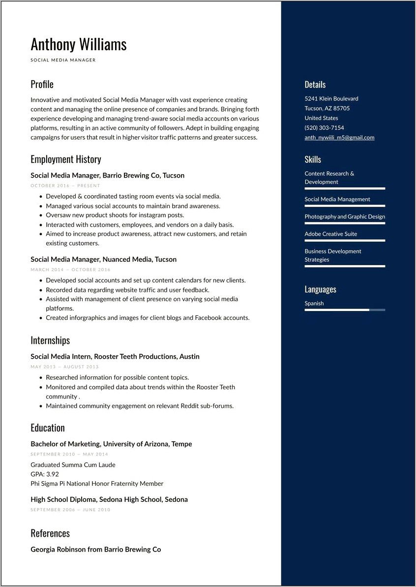 Example Of Product Manager Resume