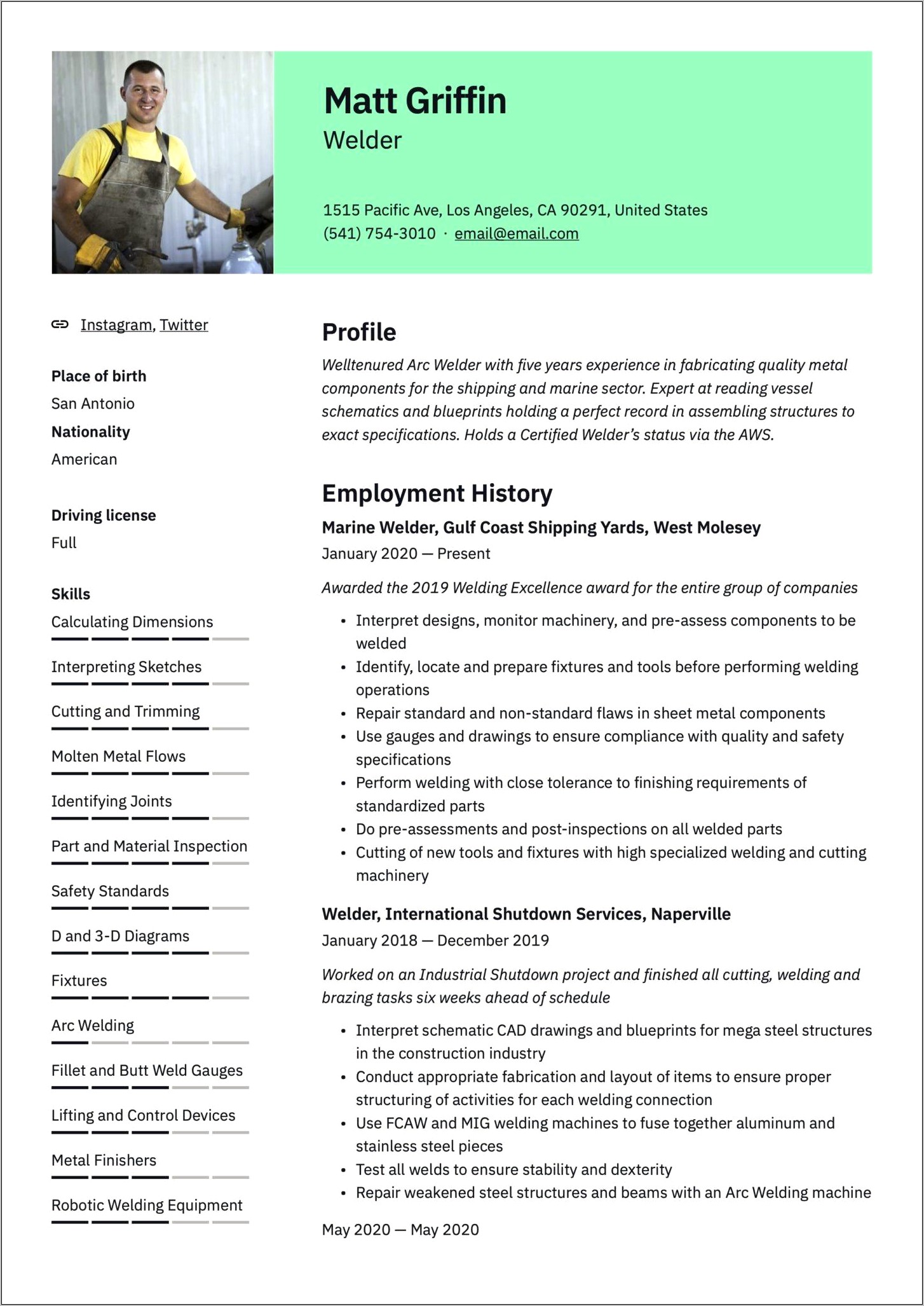 Example Of Resume Applying Abroad