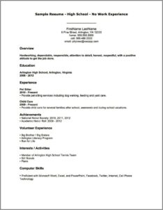 Example Of Resume First Job