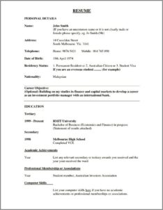 Example Of Resume Letter Objectives