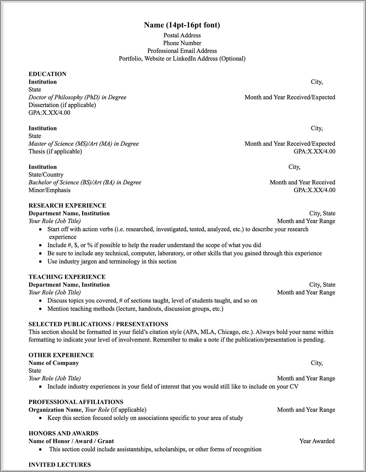 Example Of Resumes With Awards