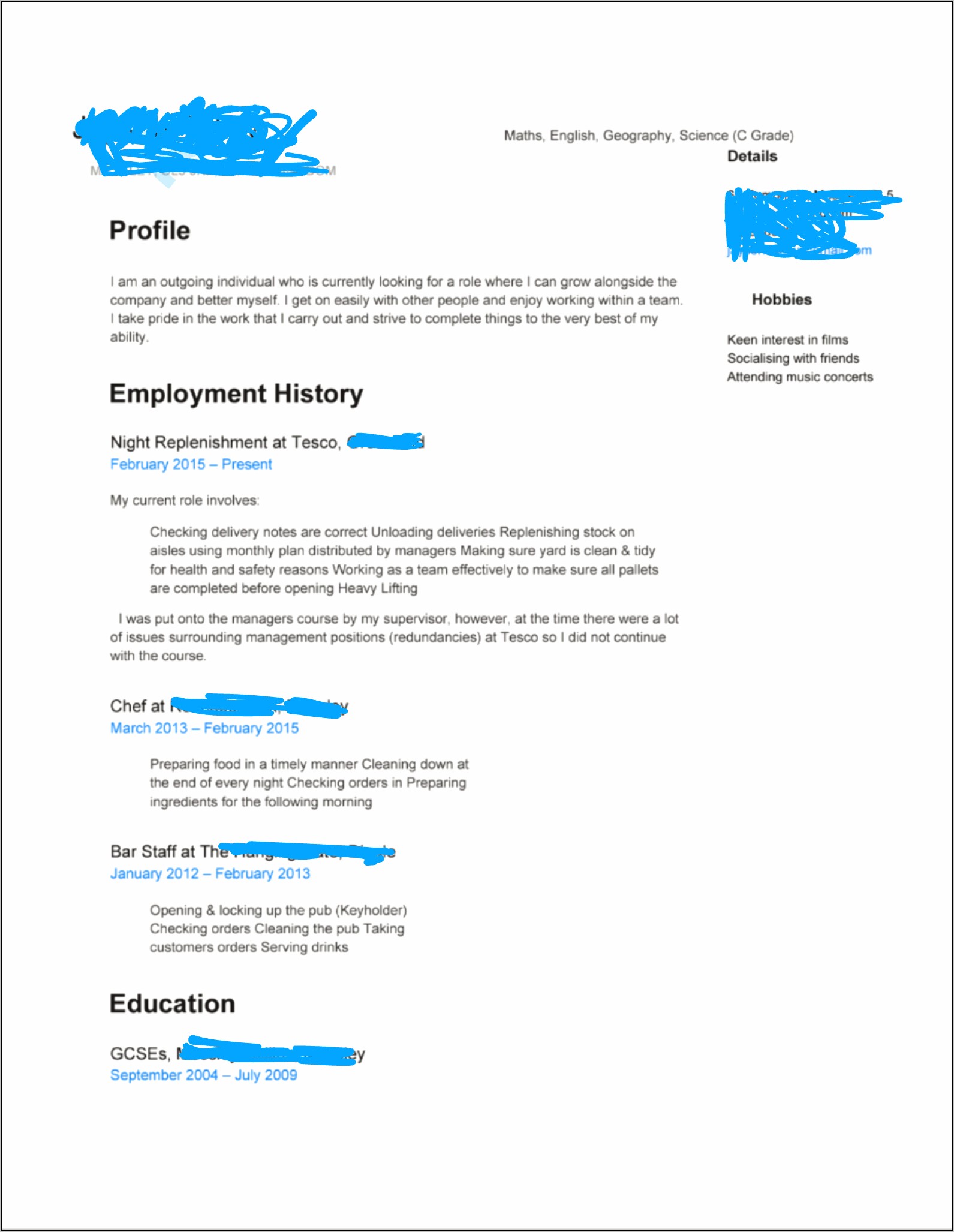 Example Resume Minimum Wage Job