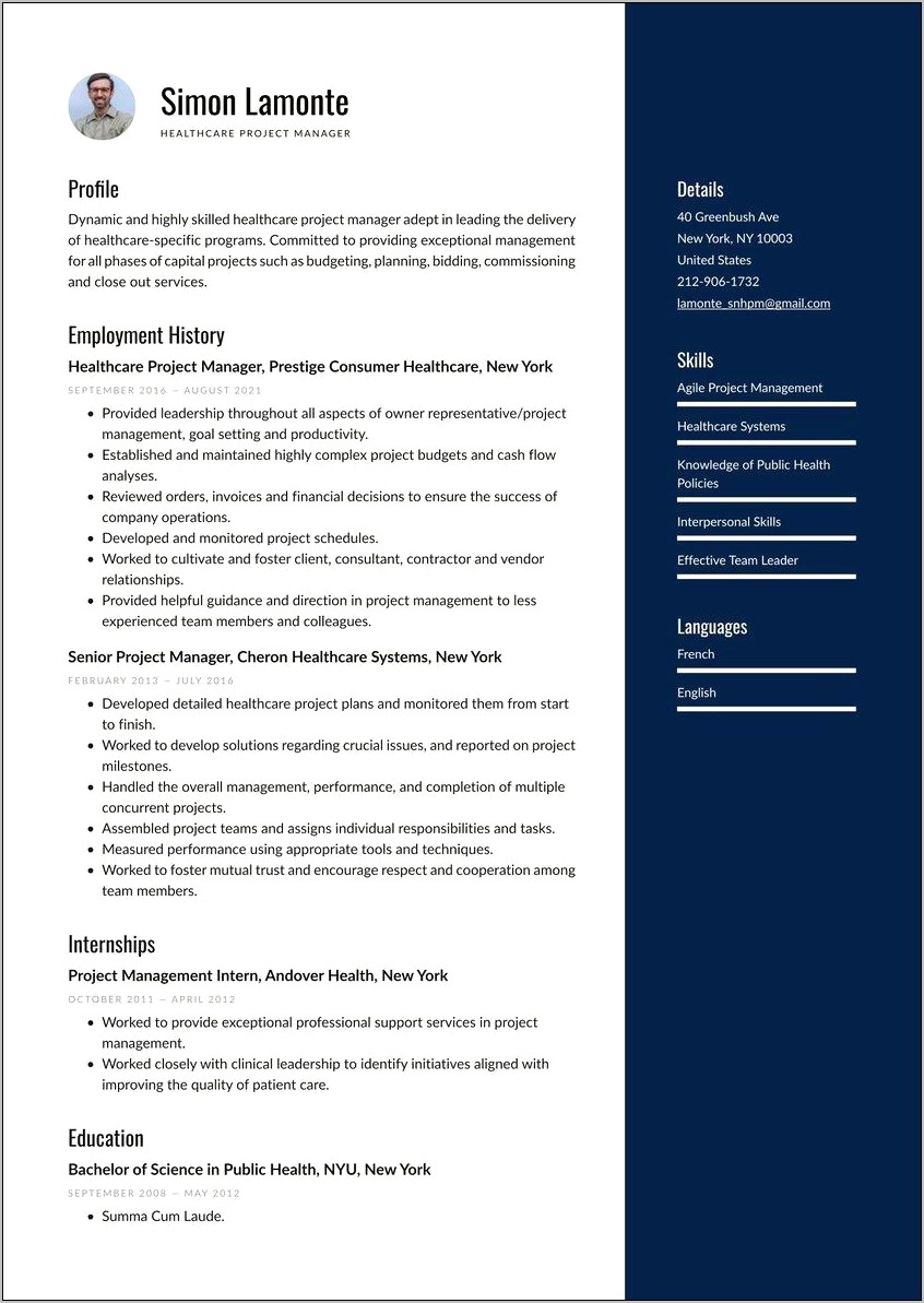 Example Senior Project Manager Resume