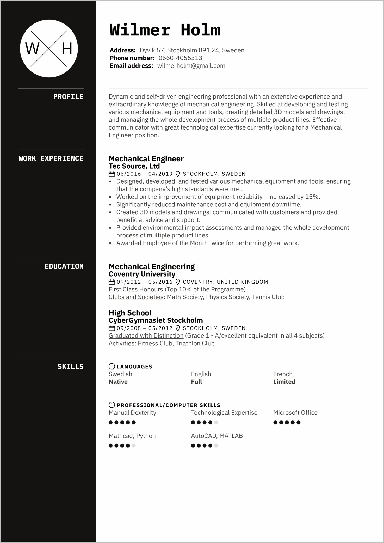 Examples Of Design Engineer Resumes