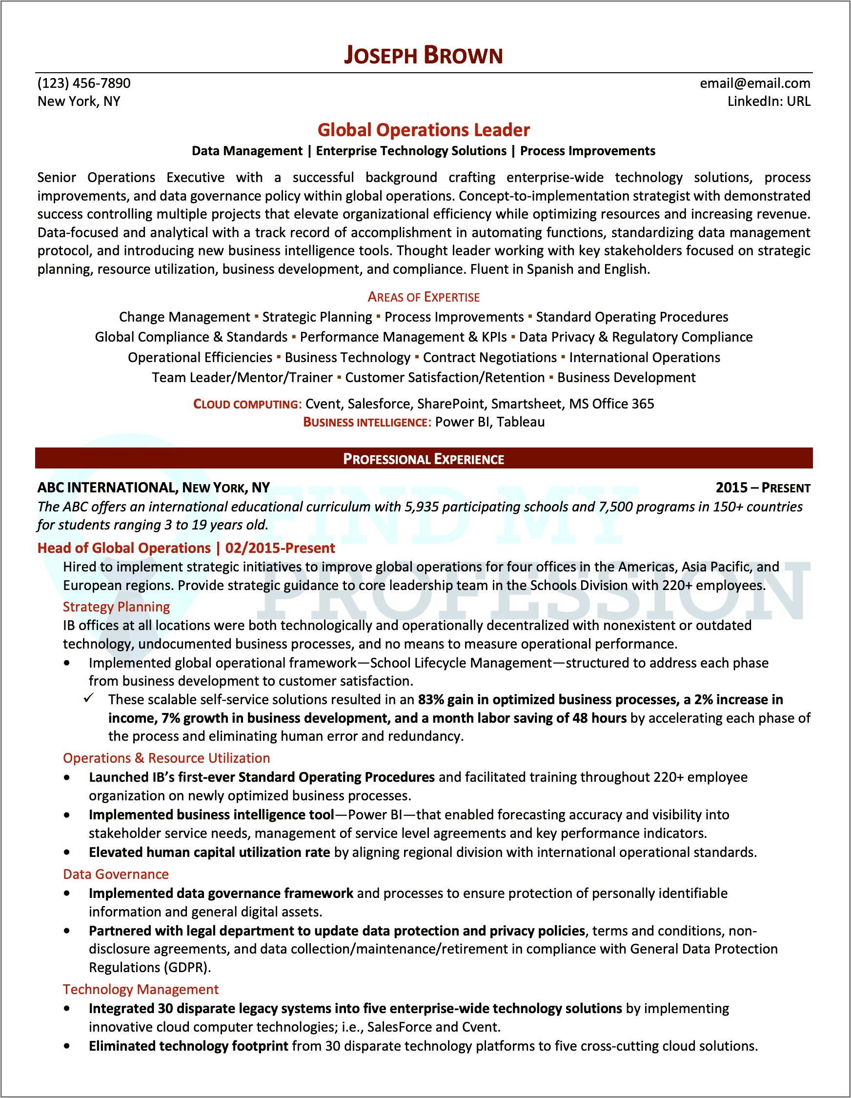 Examples Of Executive Director Resume