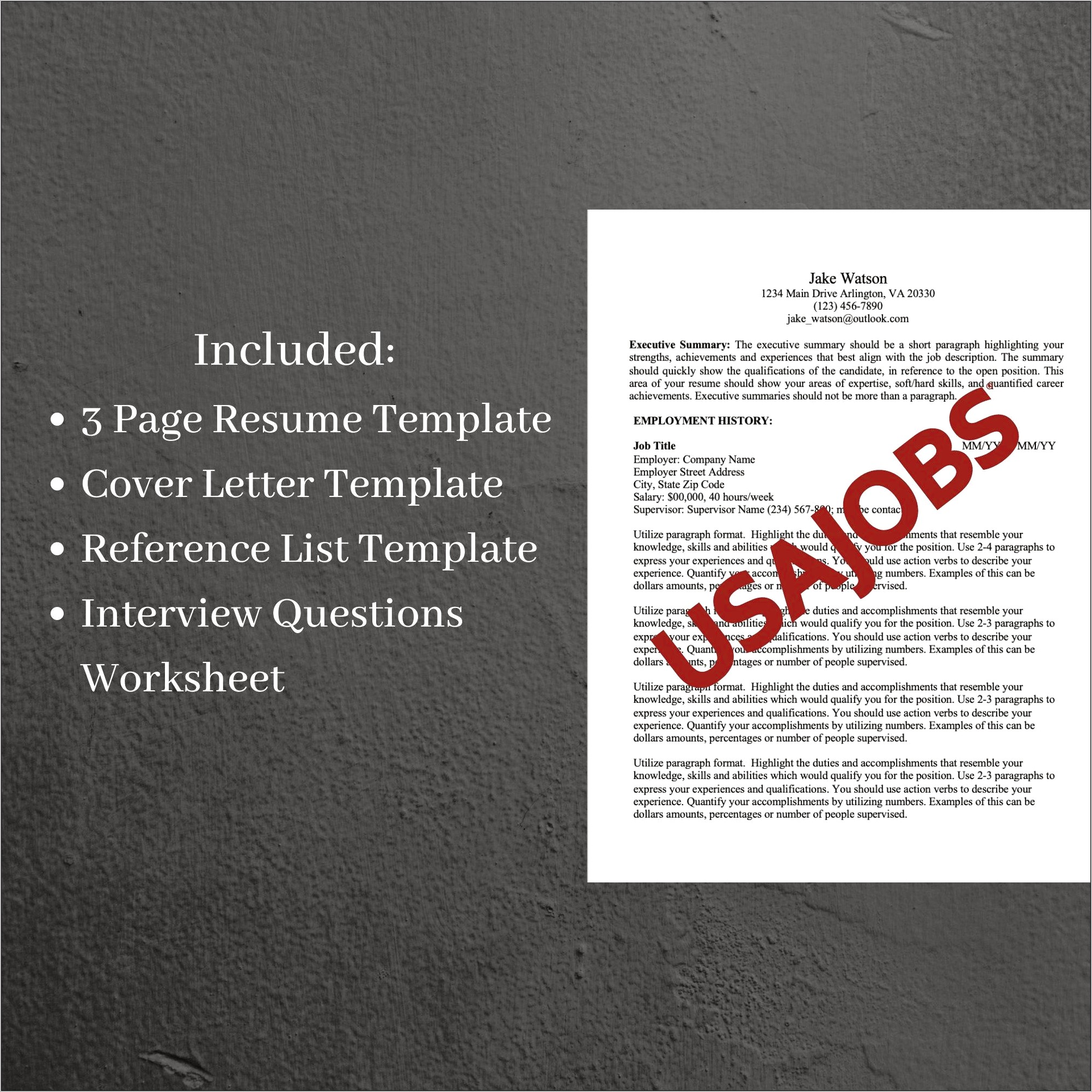 Examples Of Federal Job Resumes