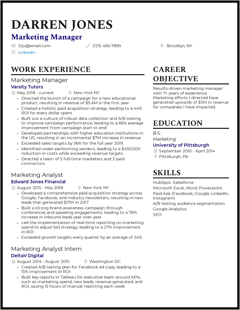 Examples Of Good Resume Bullets