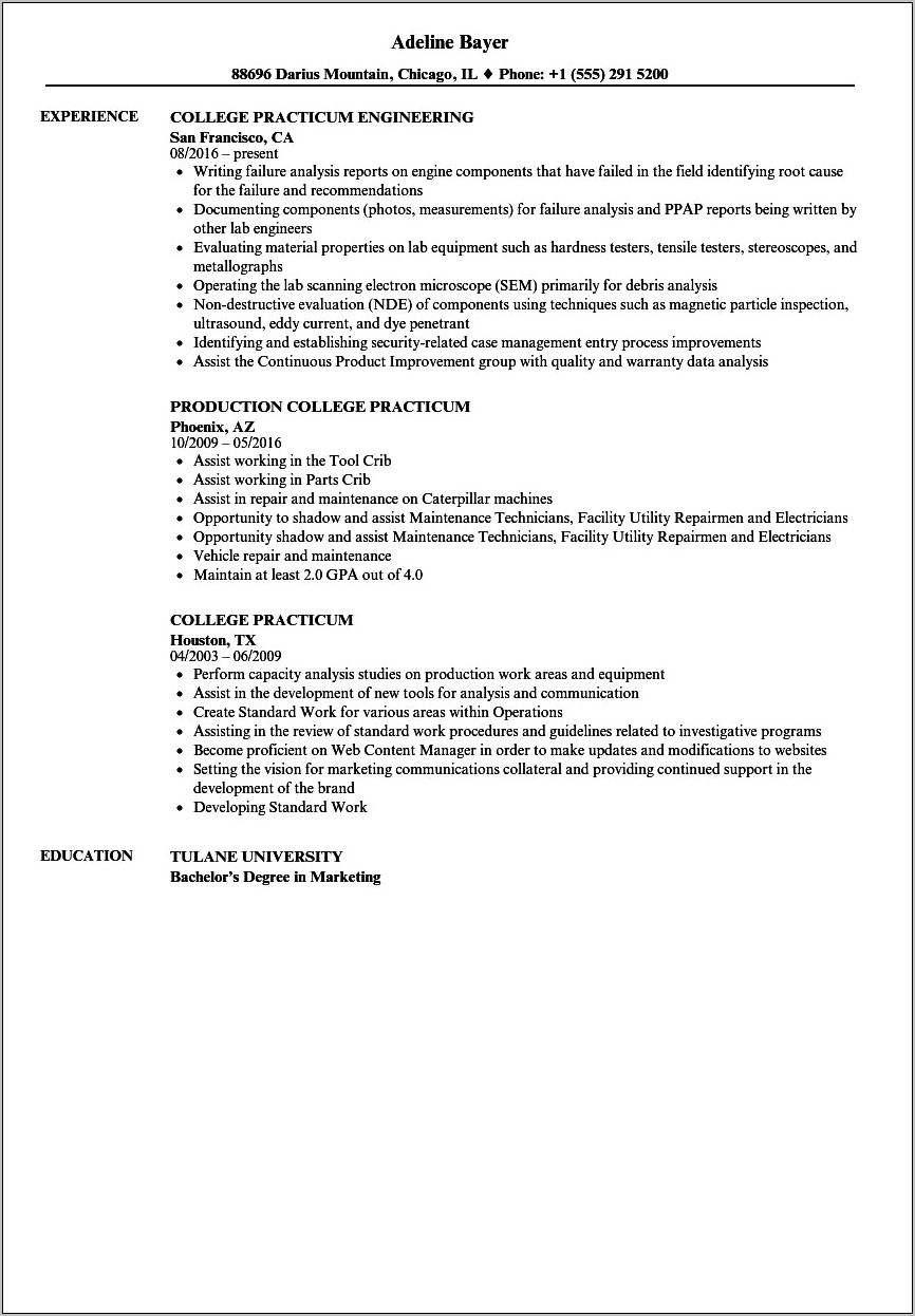 Examples Of Gpa On Resume