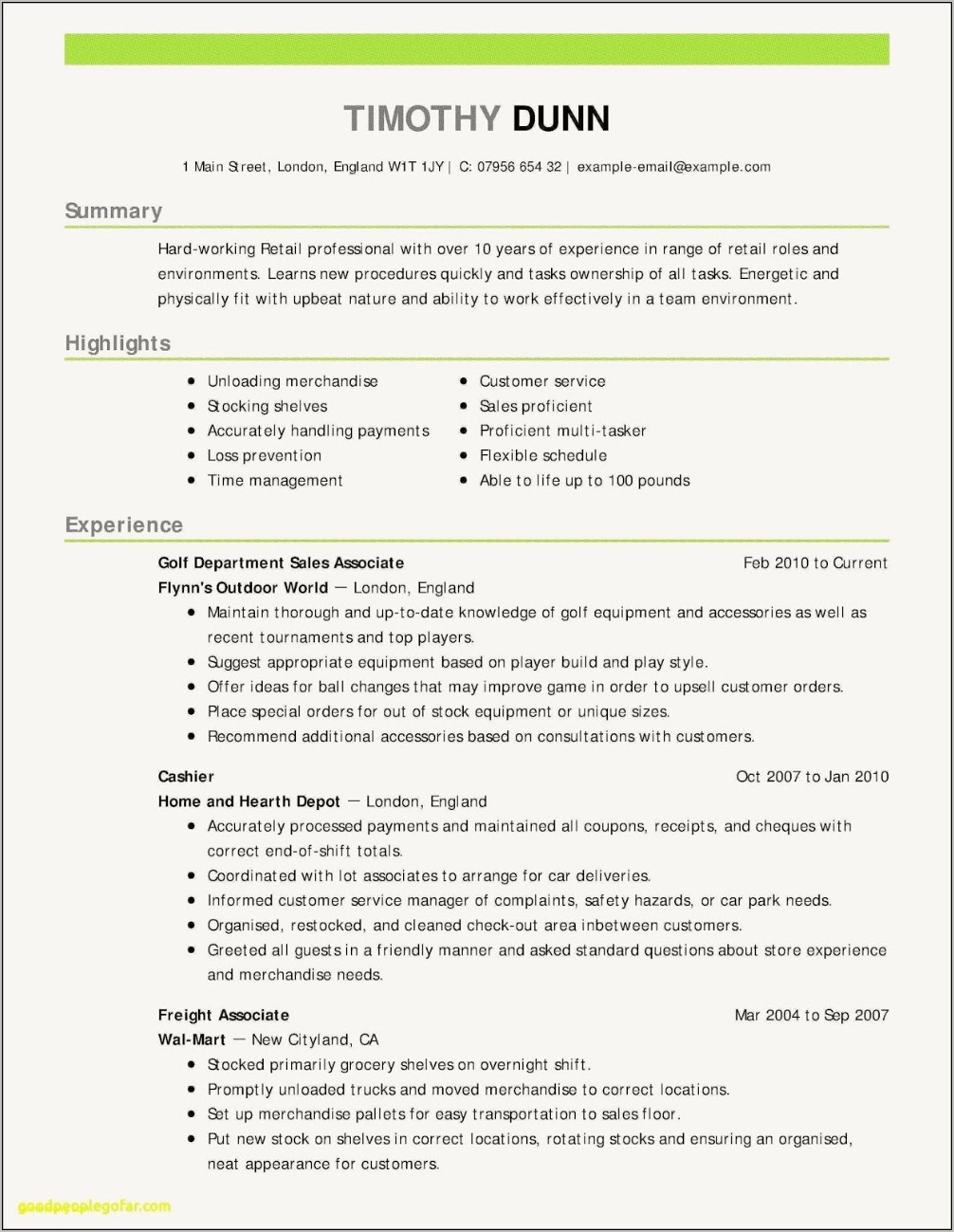 Examples Of Great Resumes 2019