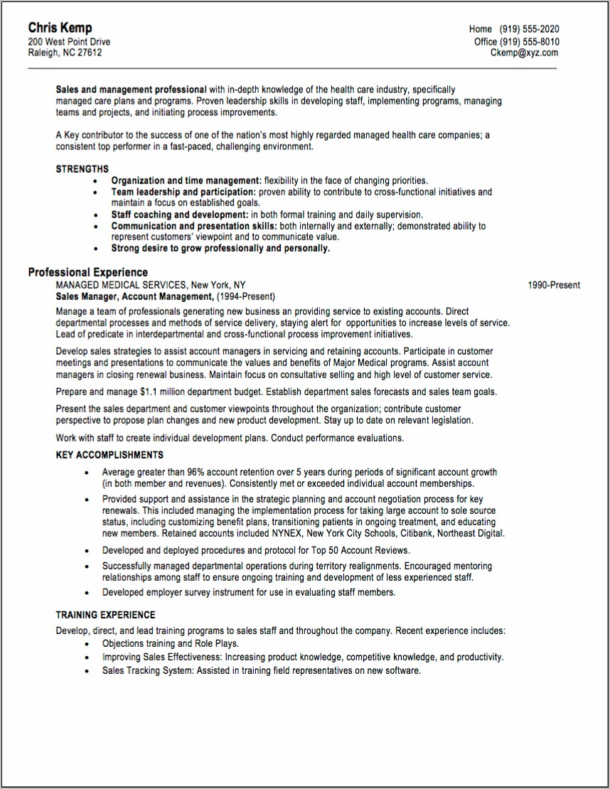 Examples Of Managed Care Resumes