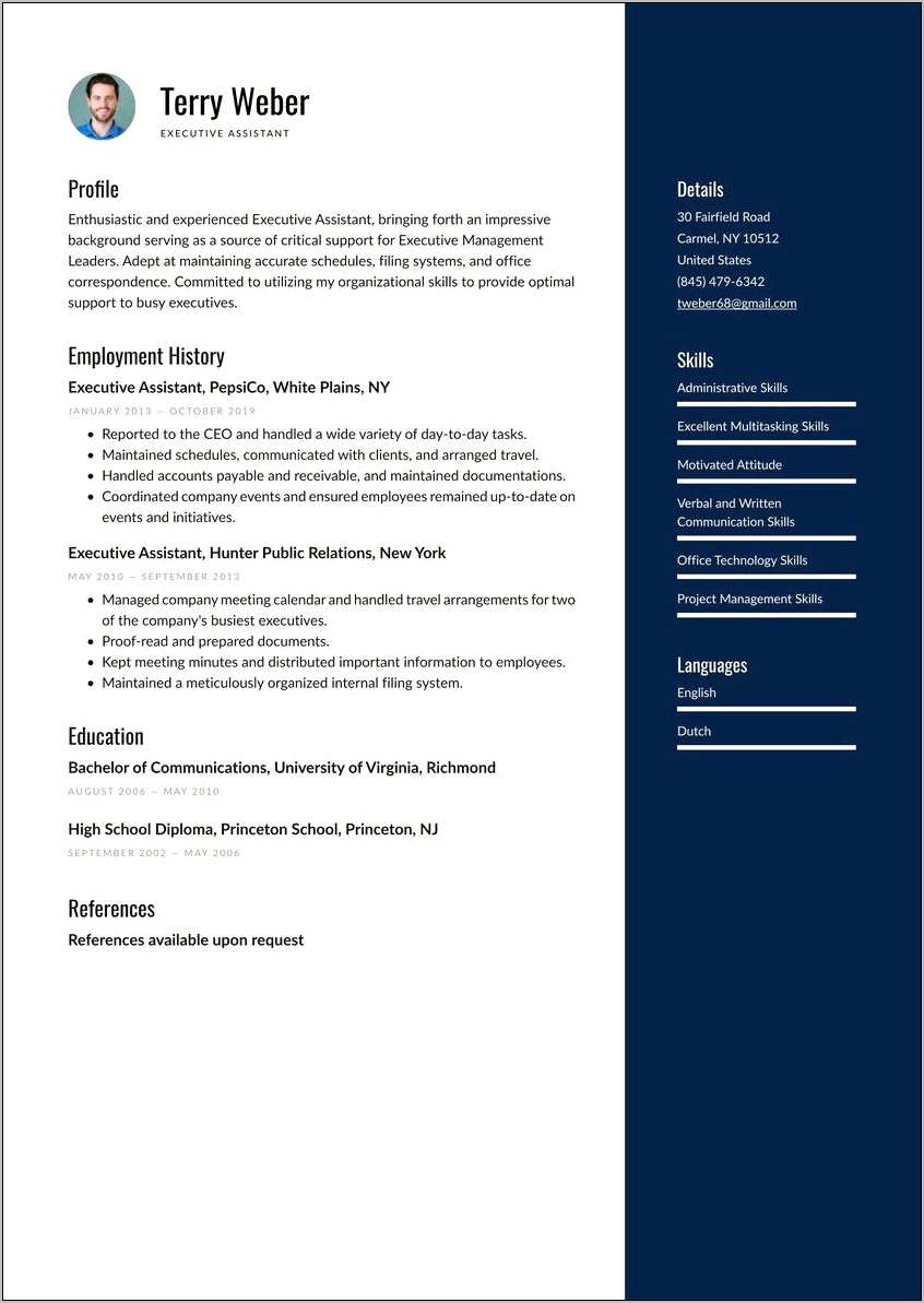 Executive Assistant Objective Resume Examples