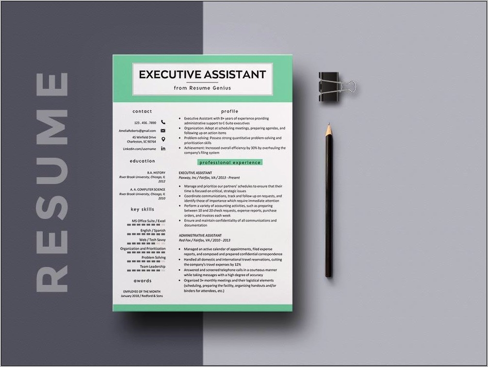 Executive Assistant Resume Samples 2018