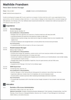 Experience Manager Resume Format Download
