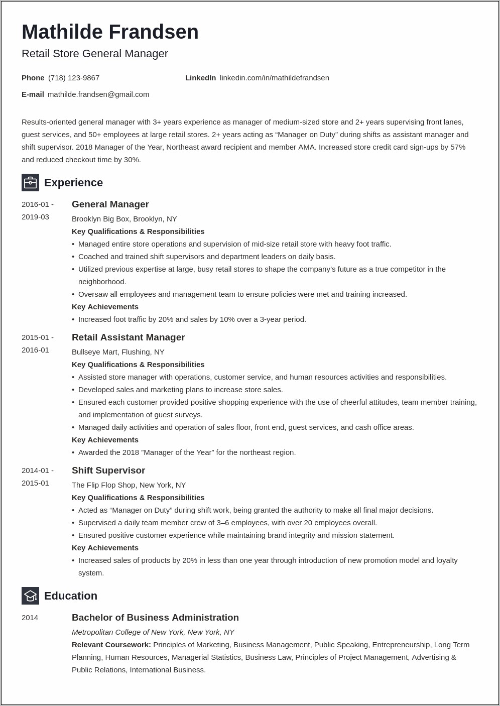 Experience Manager Resume Format Download
