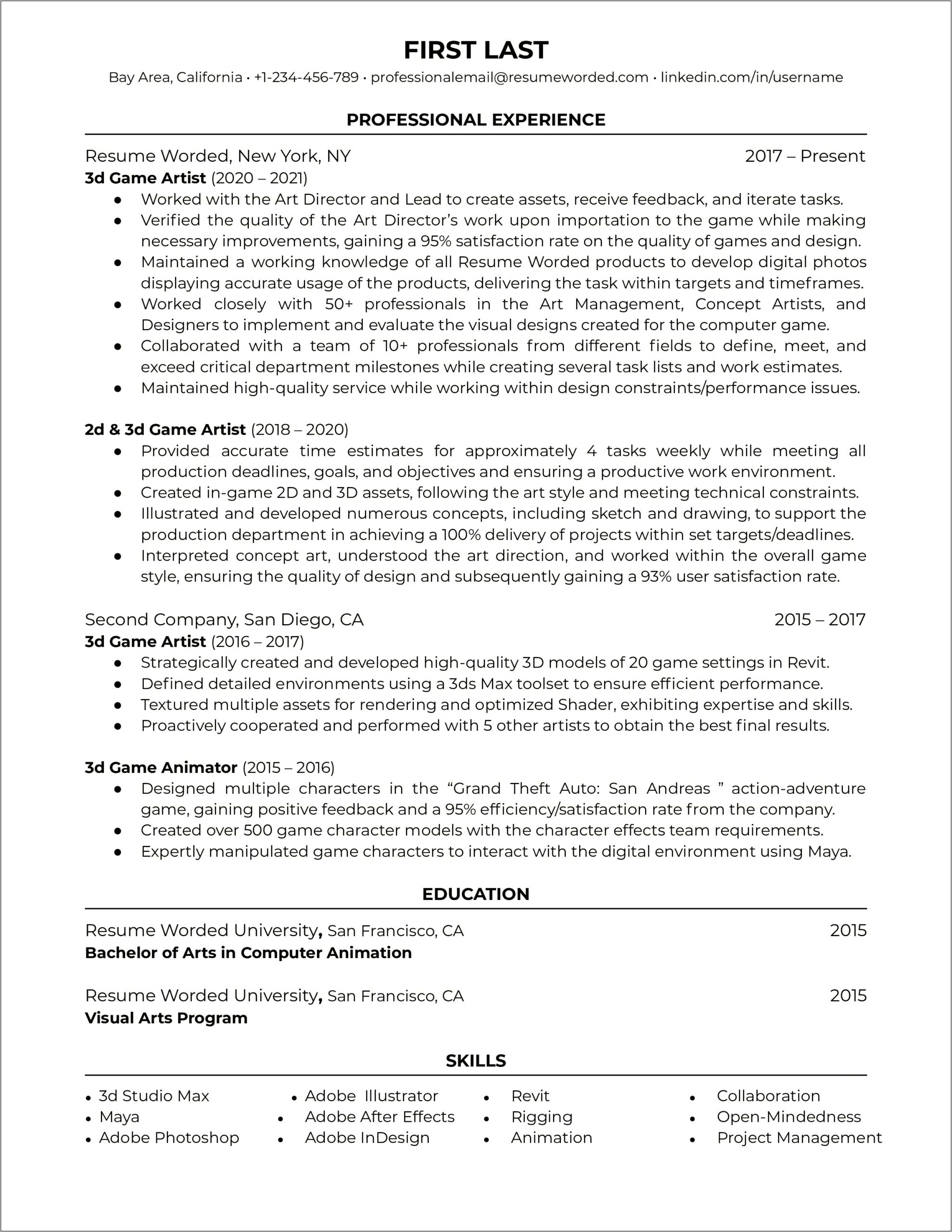 Experienced 3d Design Resume Objective
