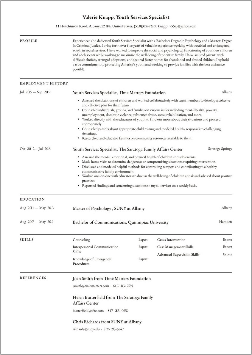Family Services Specialist Resume Objectives