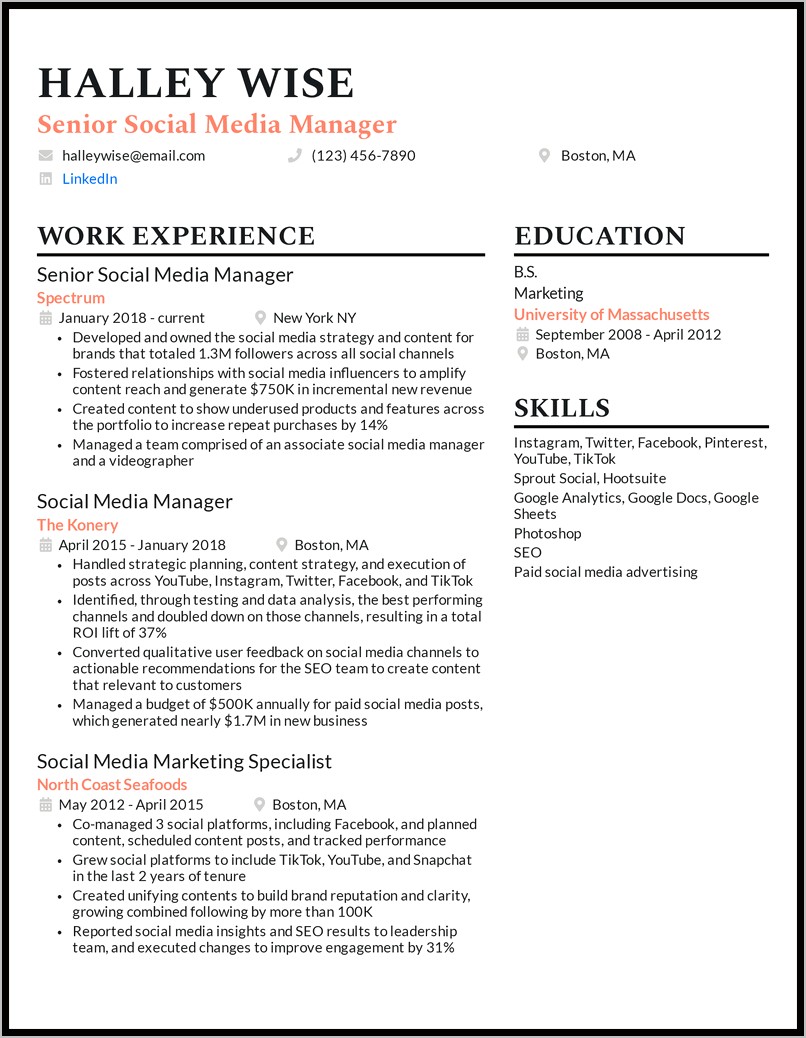 Fashion Project Manager Resume Sample