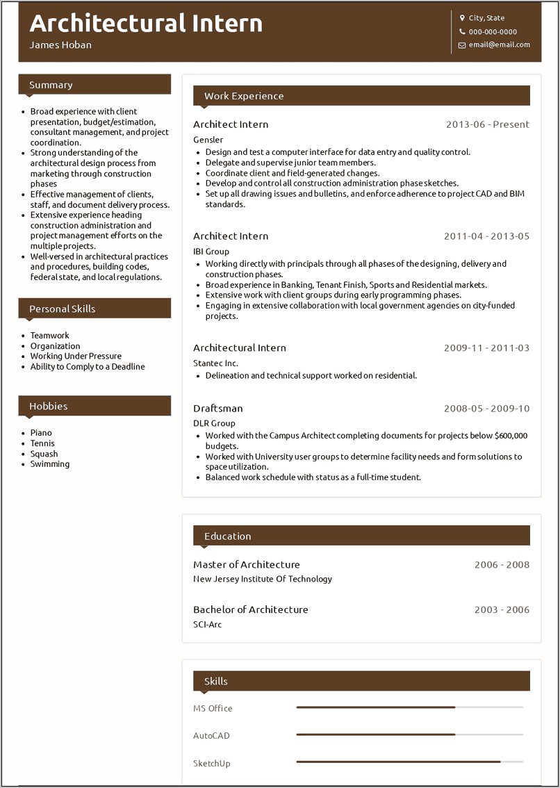 Federal Government Resume Example Architect