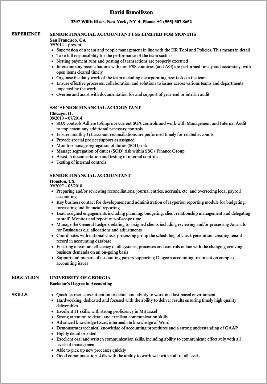 Finance Accounting Resume Objective Examples