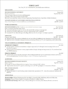 Financial Analyst Resume Career Objective