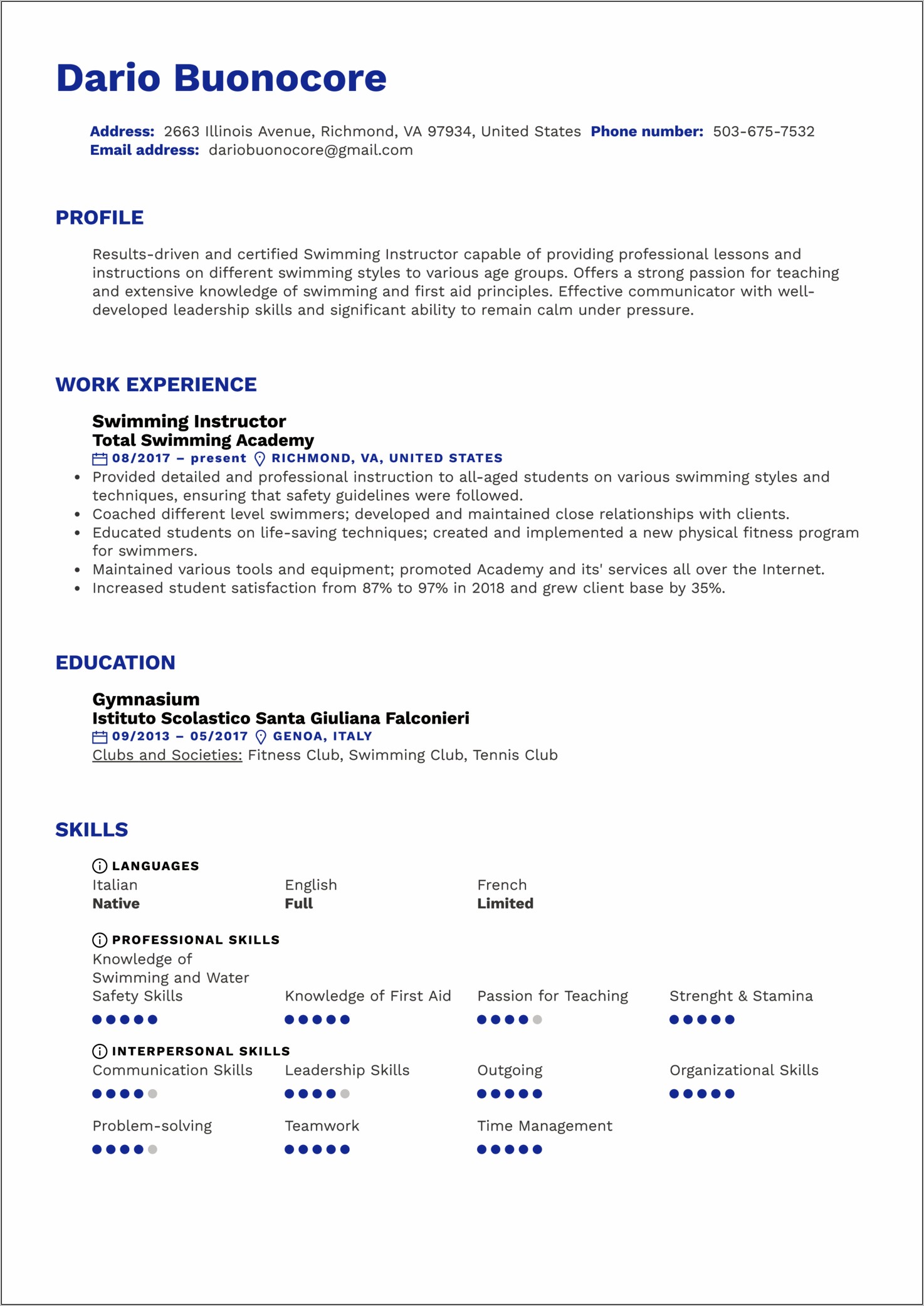 First Aid Skills In Resume