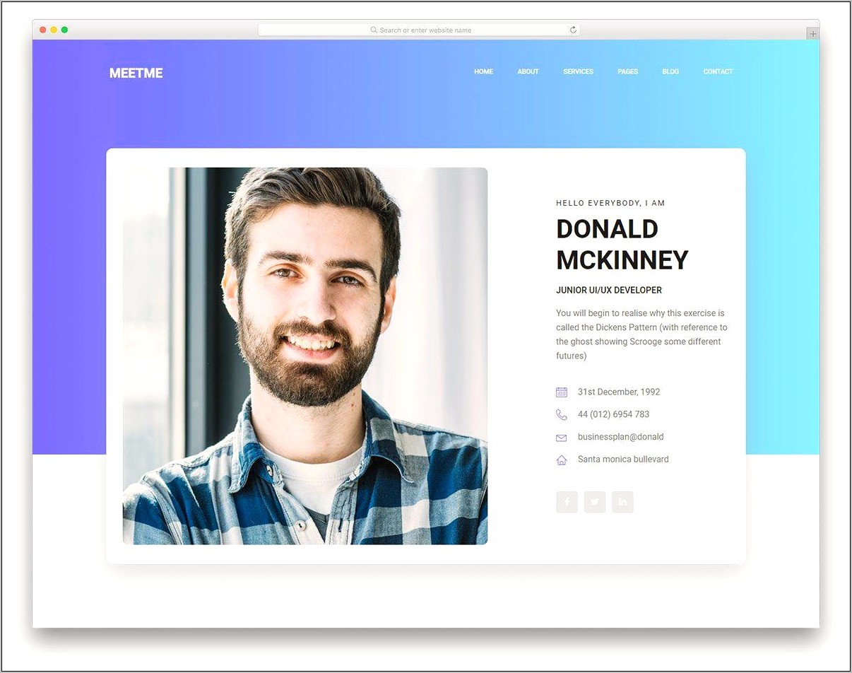 Free Bootstrap 4 Resume Templates
