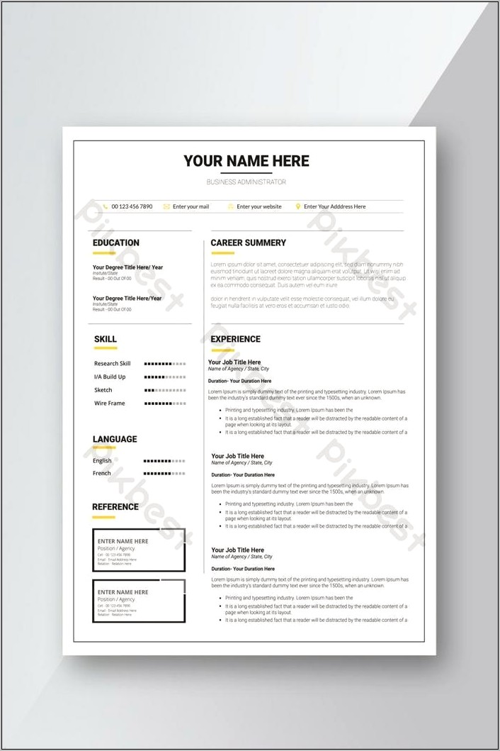 Free Business Administration Resume Templates