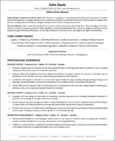 Free Delivery Driver Resume Sample