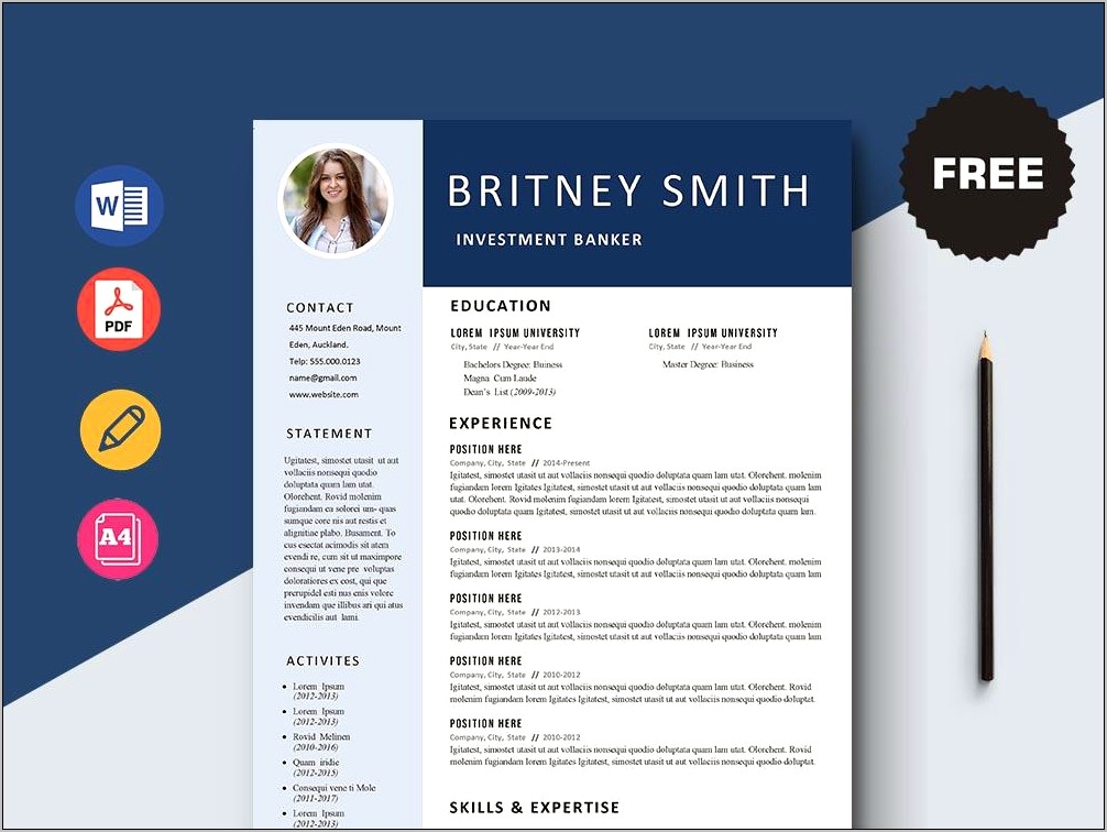 Free Docx Infographic Resume Template
