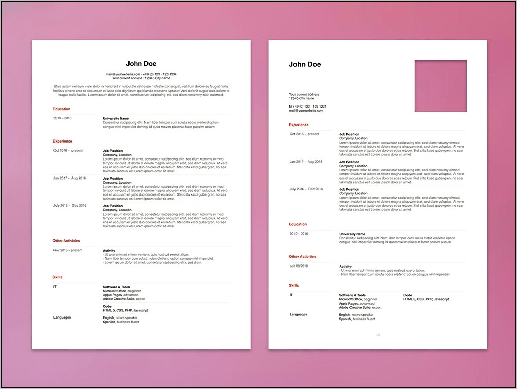 Free Fillable Simple Resume Templates