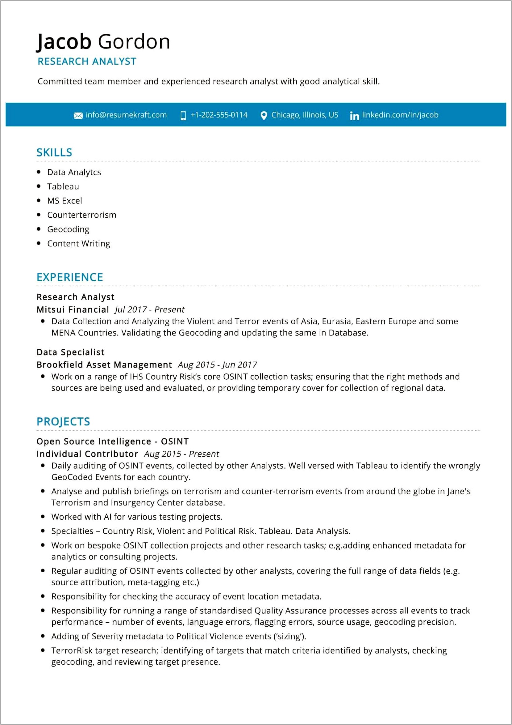 Free Indesign Analyst Resume Template