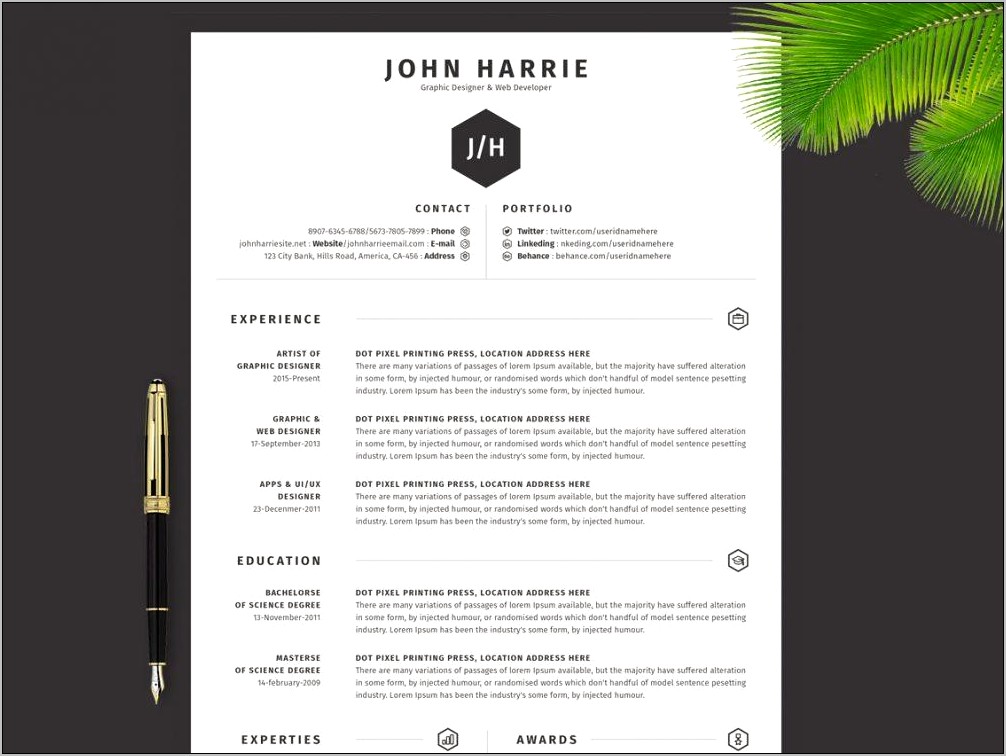 Free Musician Resume Template Download