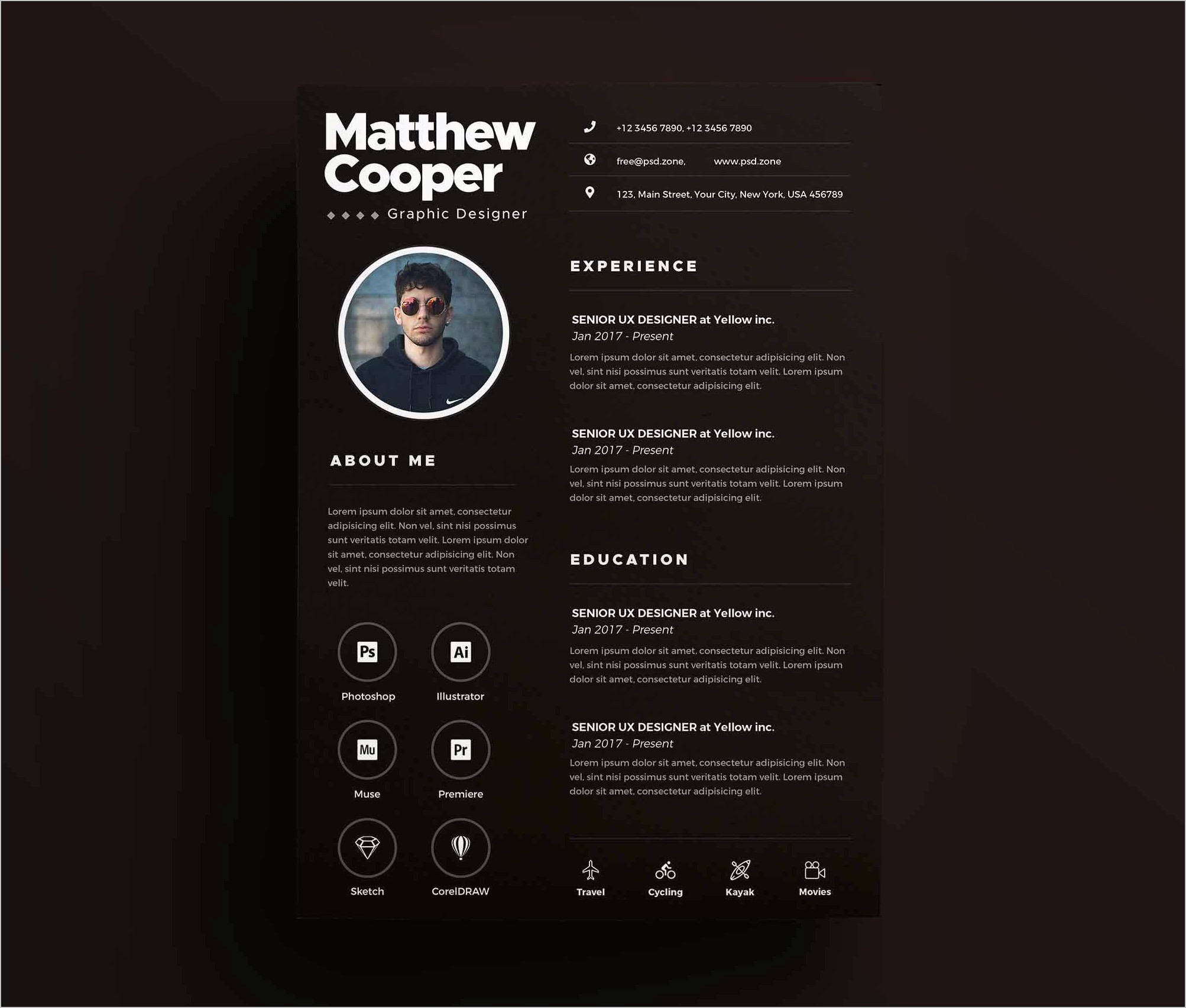 Free Photoshop Resume Template Download