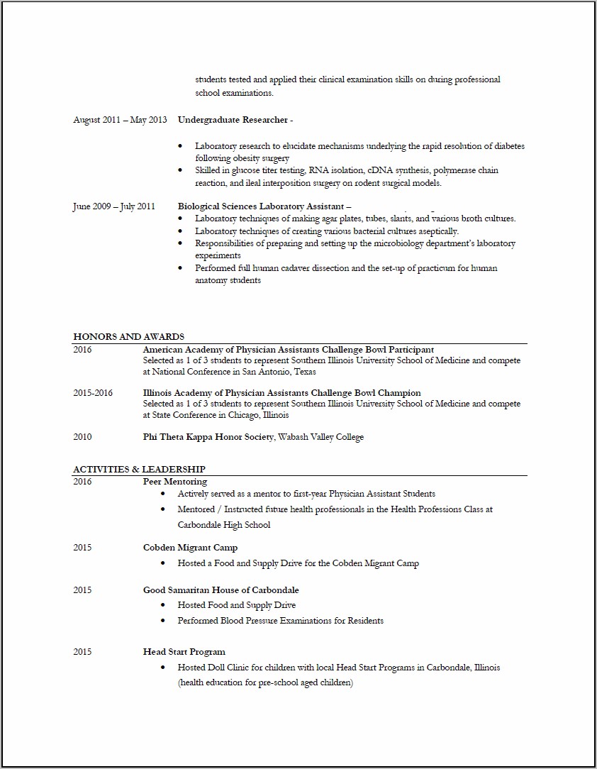 Free Physician Assistant Resume Templates
