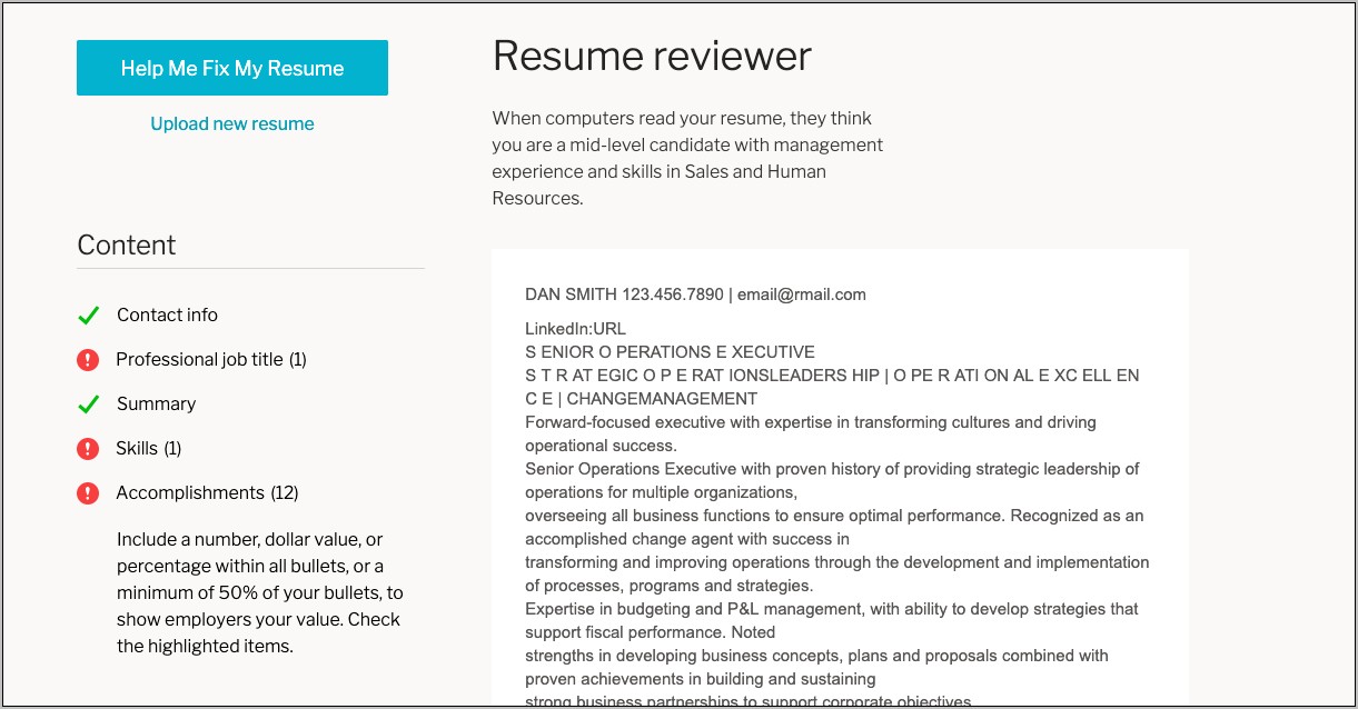 Free Resume Automated Evaluation Monster