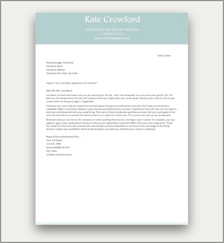Free Resume Cover Page Examples