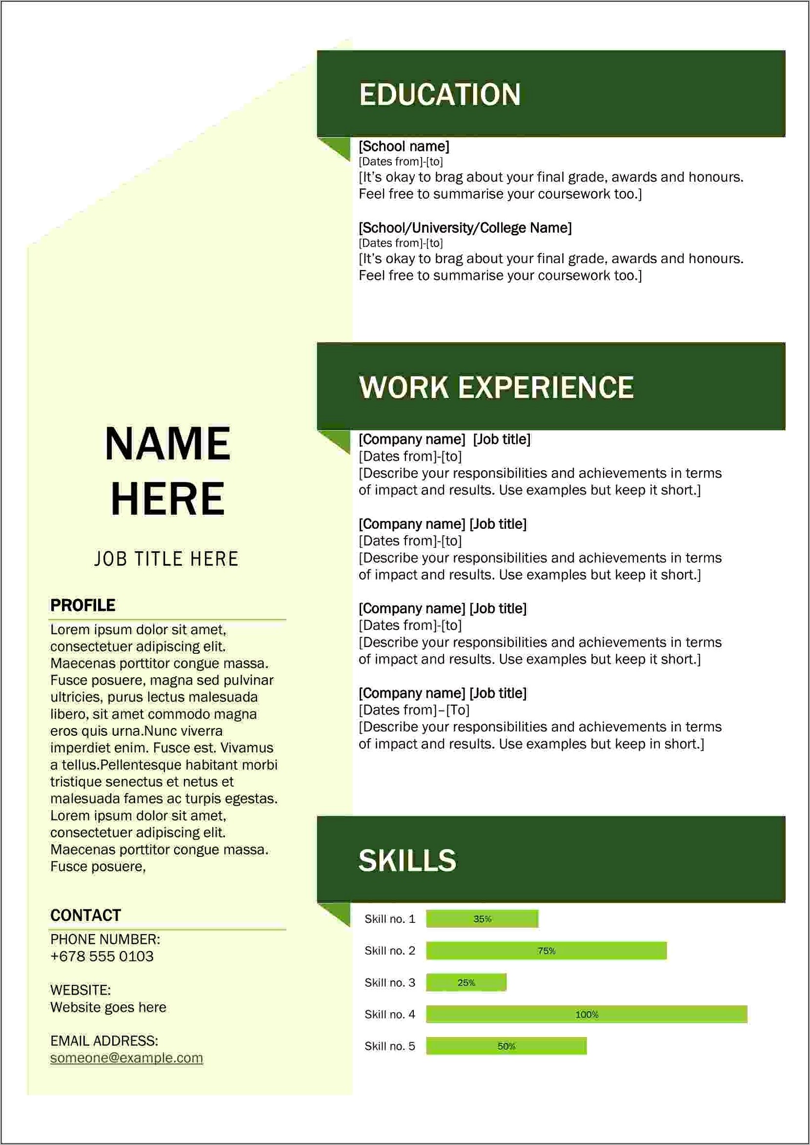 Free Resume Templetes To Download