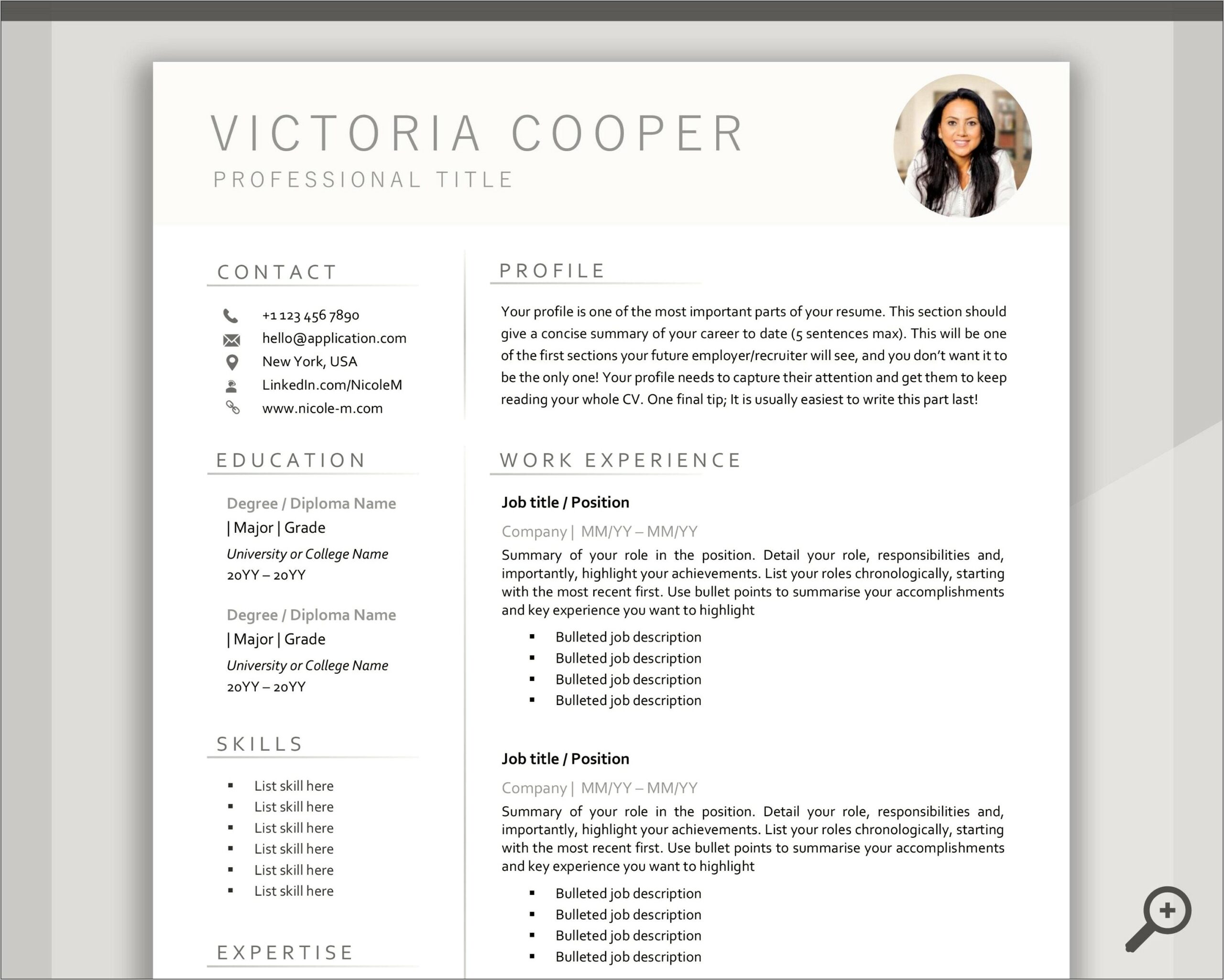Free Resume With Picture Templates