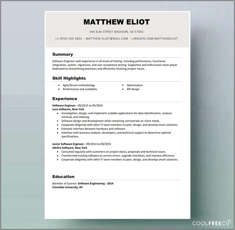 Free Templates For Resumes 2019