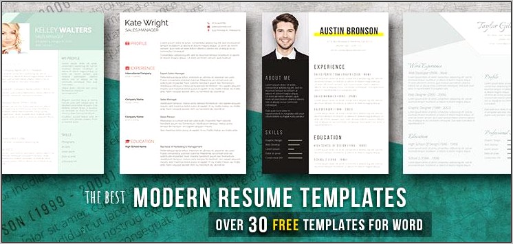 Free Word Modern Resume Templates