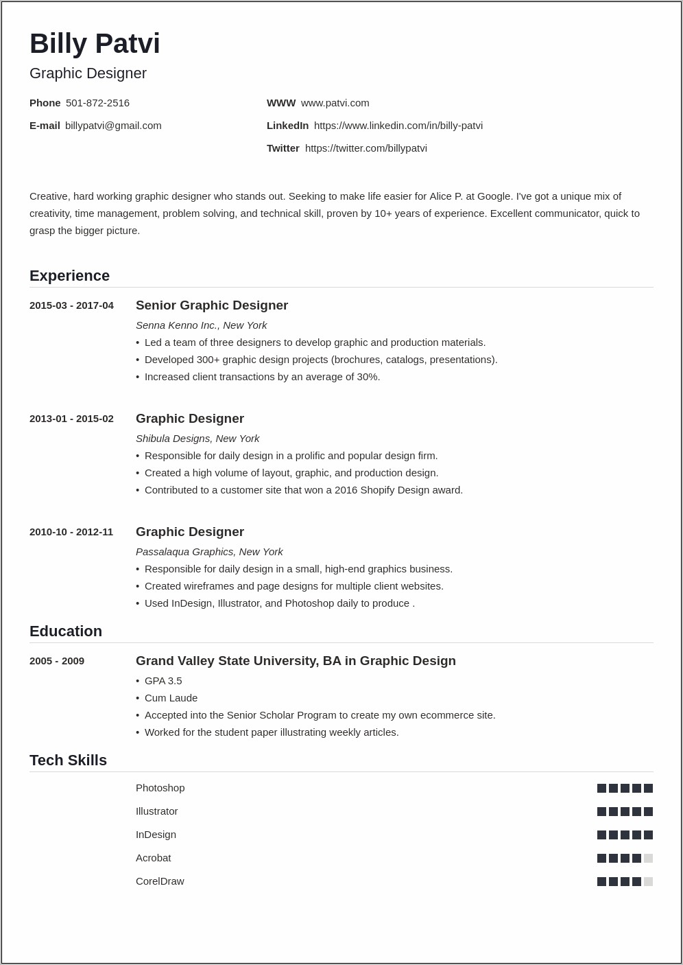 Freelance Designer Job Description Resume
